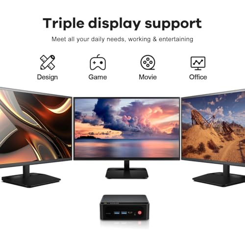 Beelink Mini PC Multifunctional SER5 Pro, Ryzen 5 5625U (up to 4.3GHz), 16GB RAM DDR4 SSD 500GB, Mini Computer for Light Gaming, Support Three Displays 4K (HDMI+DP+Type-C), 2.5G LAN