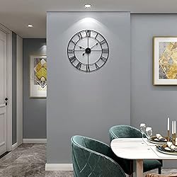 Large Modern Metal Wall Clocks Rustic Round Silent