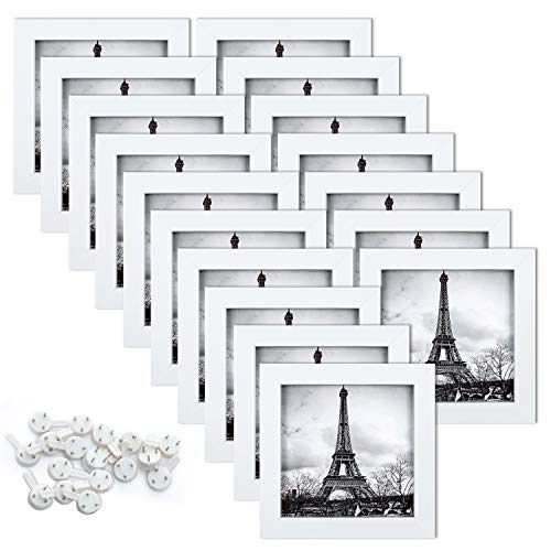 upsimples 5x5 Picture Frame with Real Glass,Bulk Photo Frames for Wall