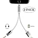 Lightning Adapter Cable Charge,iPhone 7 / 7 Plus Adapter AIMIGAO iPhone 7 / 7 Accessories 2 in 1 Lightning Adapter Cable Charge and Headphone Splitter(IOS 10.3)(Silver)(2pack)