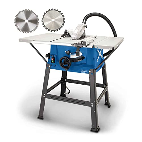 Scheppach Tischkreissäge HS100S | 230V 2000W | Schnitthöhe 85mm | Sägeblatt Ø 250mm | inkl. Tischverbreiterungen und Untergestell | Tischgröße mit Ver