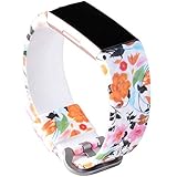 Allbingo 3D Cute Bands Compatible Fitbit Charge 3 & Charge 3 SE, Women Men Floral Replacement Strap Accessories Wristband Small Large for Fitbit Charge 3 Fitness Activity Tracker