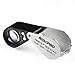 Jeweler Loupe, RISEPRO 10x Magnification Jeweler Loupe Triplet Lens with 6 LED UV Light 21mm MG7802-10X