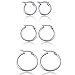 FUNRUN 3-4 Pairs Stainless Steel Hoop Earrings for Women Men Cute Huggie Earrings Piercing Set 10-20MM