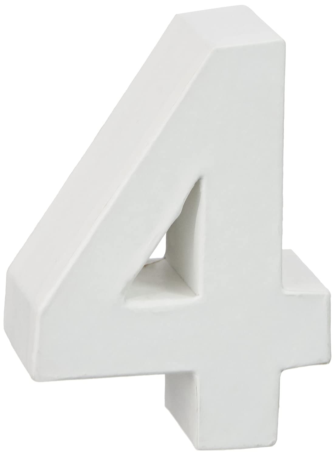 GLOREX Cardboard Number 4, FSC Mix, White, 10 x 7 x 3.5 cm