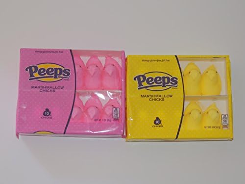 Marshmallow Chicks "Peeps" (2 pack) Pink and Yellow chicks- Makes a great Easter Gift!