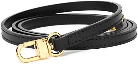 Coated Black Leather Cross Body Strap for Louis Vuitton EPI Bags Pochette Petit Malle Alma BB Luna cluny Bb Clery Louise PM (Black 130cm)