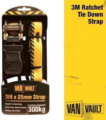 Van Vault Polyester Webbing Ratchet Strap 3.0m x 25mm S10677 by Van Vault