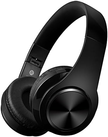 Wireless Bluetooth Headset Over Ear AIWIN Foldable Wired Headphones with Microphone Support TF Card Hi-Fi Stereo Earphones for PC TV Cell Phones Black