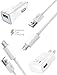Galaxy S7 and S7 Edge for Samsung Adaptive Fast Charger Micro USB 2.0 Cable Kit by Ixir {Wall Charger + Car Charger + 2 Cable} Adaptive Fast Charging uses dual voltages for up to 50% faster charging!