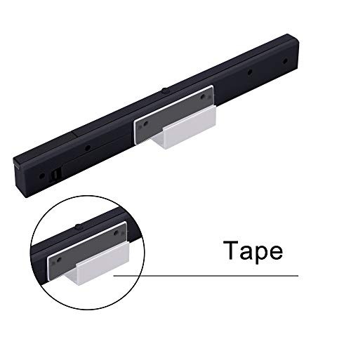 KIMILAR Replacement Wireless Sensor Bar Compatible with Nintendo Wii and Wii U Console, Sensor Signal Receiver Infrared Ray Inductor for Wii with Stable Stand and 4 AAA Batteries(Black)