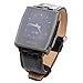 MOTONG Replacement Band for Pebble Steel 2 - Fits Pebble Steel 2 with 22mm lugs(Leather Black)