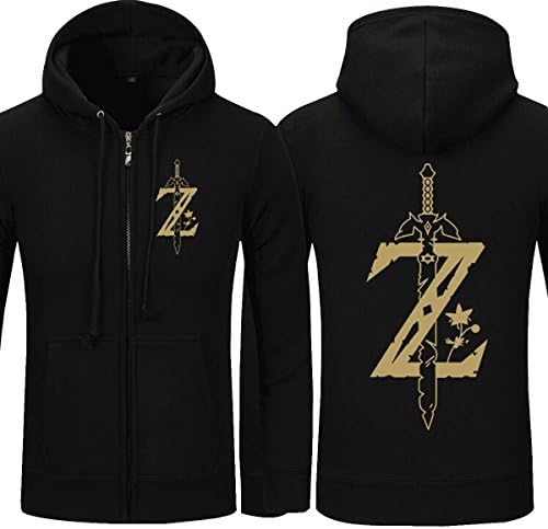 The Legend Of Zelda: Skyward Sword Z Symbol Logo Unisex Zipper Cotton Hoodie Black