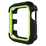 UMTELE Rugged Apple Watch Case 42mm, Shock Proof Bumper Cover Scratch Resistant Protective Case for Apple Series 3, Series 2, Series 1, Black/VoltYellow