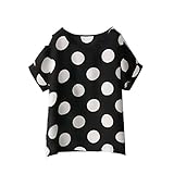 ROPALIA Girls Short Sleeve Circles Print Chiffon T-shirts Batwing Loose Tops