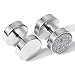 PiercingJ 12pcs 16G Stainless Steel Glitter Barbell Stud Earring Fake Cheater Piercing Ear Plug 00G (10MM) Gauge Look