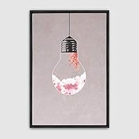 Framed Canvas Wall Art Bottle and Bulb Canvas Prints Home Artwork Decoration for Living Room,Bedroom - 16x24 inches