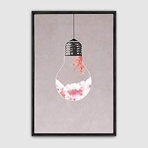 Framed Canvas Wall Art Bottle and Bulb Canvas Prints Home Artwork Decoration for Living Room,Bedroom - 16x24 inches