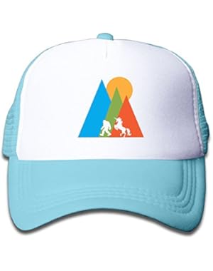 Bigfoot Unicorn Mountain And Sun Plain Hat Adjustable Mesh Cap For Kid