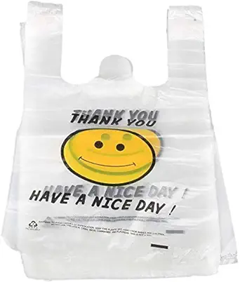 Newest 100pcs White Food Grade Transparent PE Plastic Shopping Bag / Vest Shopping Bags / Supermarket Retailing Bags