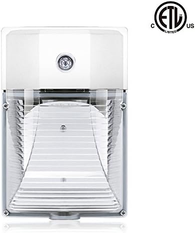 26W 3000lm LED Wall Pack Light （PHOTOCELL INCLUDED）,120-277V 5000K Daylight DLC cETLus-listed Dusk to Dawn 150-250W MH/HPS replacement, Outdoor/Entrance Security Light (5-Year Warranty)(5000K)