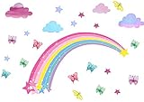 Easu Rainbow Wall Decal Girls Bedroom Decor (Large Rainbow)