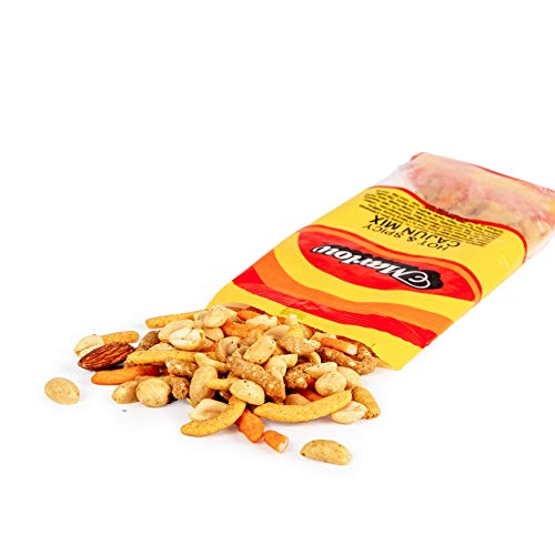 Hot & Spicy Cajun Mix, 12 Pack - Healthy Nuts and Seeds- All Natural and Low Calorie Nut Snack Pack - Tasty, Vegetarian and Kosher - 2 Ounce Bags - By Marlow