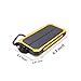 ToHLo Solar Charger Power Bank 15000mAh, Solar External Battery Pack, Dual USB Portable External Solar Power Bank Charger for Iphone 7 6 Plus 5 Galaxy S7 6 5 HTC and most Smart phones Tablets (Yellow)