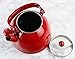 Calypso Basics by Reston Lloyd Harmonic Hum Whistling Teakettle with Glass Lid, 2.2-Quart, Red