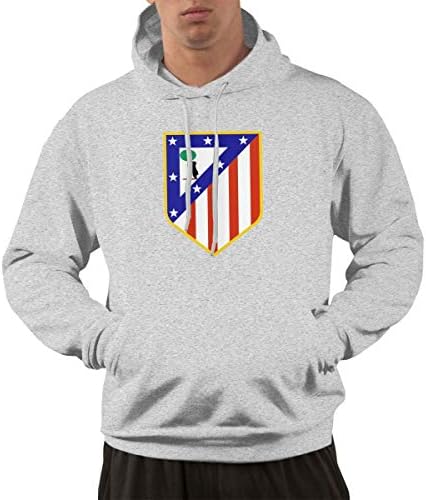 BAIMUDA Atletico Madrid Drawstring Pockets Pullover Hoodie Hooded Sweatshirt for Mens