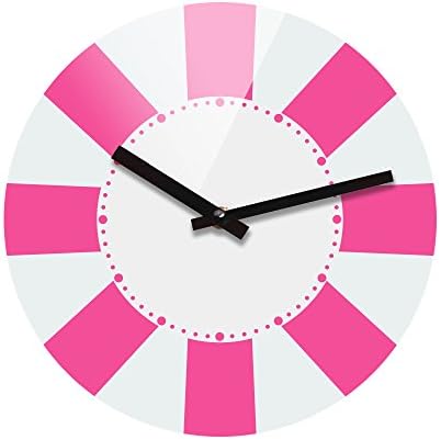Refelx Non-Ticking Silent Acrylic Wall Clock, Large, Summer Tube, Pink