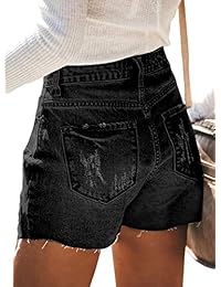 Pantalones vaqueros para dama, estilo vintage, cintura alta, dobladillo enrollado, pantalones cortos