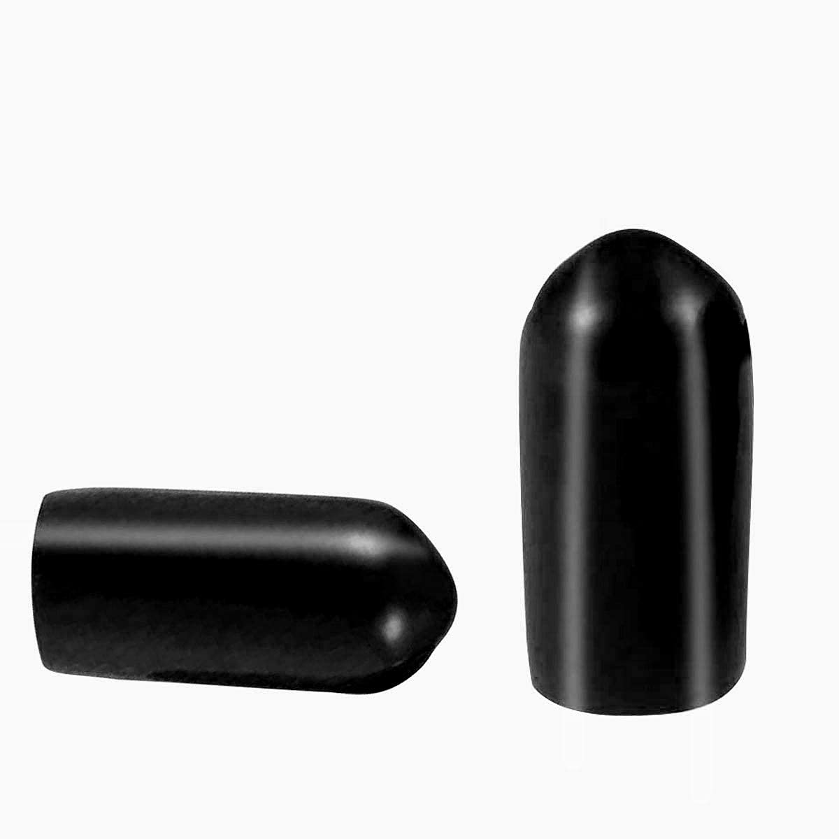 Boxonly Screw Thread Protectors PVC Rubber Round Tube Bolt Cap Plastic End Cap Cover Inner Dia.32mm Black 10Pcs