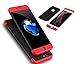 Winhoo iPhone 7/8 Plus Case,3 in 1 Luxury 360° Full Body Protective Ultra Thin Slim Fit an-Scratch Skid-Proof Shock-Absorption Bumper Hard Back Cover Case Skin for Apple iPhone 7/8 Plus (Black&Red)