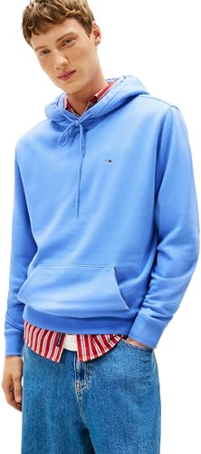 Sudadera Hombre Regular Fit Flag Fleece Hoodie con Capucha, Azul (Light Horizon Blue), S