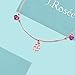 J.Rosée 925 Sterling Silver Rose Gold Lucky Four-Leaf Clover Chain Anklet/Bracelet with Exquisite Present Packaging(21cm+3)