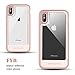 BENTOBEN iPhone Xs Case (2018), iPhone X Case, Slim Clear Crystal Shockproof Detachable Hard Back Reinforced Frame Bumper 2 in 1 Protective Case for Apple iPhone Xs/iPhone X/10 (5.8 inch), Rose Gold