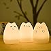 Litake Cat Night Light for Kids, Rechargeable Silicone LED Cat Night Lights, Color Changing Cat Lamp Kitty Nightlight for Kids Baby Children (Greedy Cat)