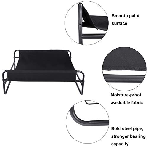 Elevated Cooling Pet Bed, Folding Pet Cot, Dog Bed - Breathable Fabric & Metal Frame Rest Bed Orthopedic, Easy Clean for Small, Medium, Large, Extra Large 33.9 x 33.9 x 12.6 inches