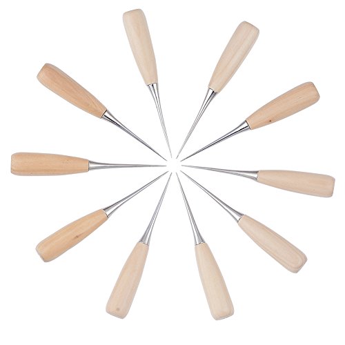 Beadthoven 10-piece Stainless Steel Bead Awls Beading Awls Beading Stringing Knotting Tool Leather Craft Tool Sewing Punch Hole Maker