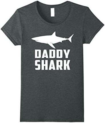Womens Daddy Shark T Shirt Great for Fans of Cool Shark Stuff XL Dark Heather