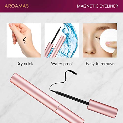 Aroamas Magnetic Eyeliner, Natural Look,Waterproof and Smudge Resistant
