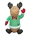 4 Foot Christmas Inflatable Cute Smiling Reindeer Holly Garden Blow-up Decor Lights Decor Outdoor Indoor Holiday Decorations, Blow up Lighted Yard Decor, Lawn Inflatables Home Family Outside