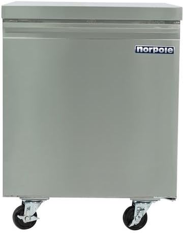 Norpole Commercial 6 cu. ft. Single Door Under Counter Freezer in Stainless Steel