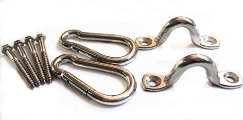 MHMYDZ 1000 lb Capacity Heavy Duty Hammock Hanging kit Ultra Durable Hammock Hooks&Carabiners for Hammock Stand,Yoga&Brazilian Hammocks,Swing Chair,Multiple Indoor Outdoor Suspension Ceiling Hooks