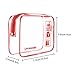 Lermende 2pcs/pack Clear Toiletry Bag TSA Approved Travel Carry On Airport Airline Compliant Bag Quart Sized 3-1-1 Kit Luggage Pouch (Red)
