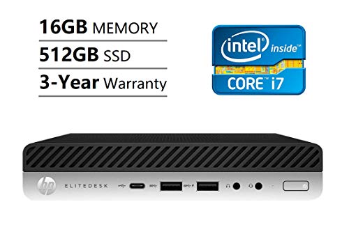 HP EliteDesk 800 G3 Mini Business Desktop (Intel Quad-Core i7-6700T 2.8Ghz, 16GB DDR4 RAM, 512GB SSD, WiFi AC, Bluetooth, DisplayPort DP, RJ-45, Keyboard + Mouse, Windows 10 Professional