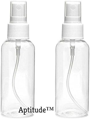 Aptitude®100 ml Empty Spray Bottle refillable and transperent Round Plastic Bottle for Multi use Set of 2