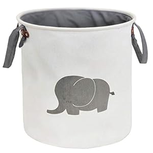 HIYAGON Storage Baskets,Cotton foldable round Home organizer Bin for Baby Nursery,Toys,Laundry,Baby clothing,Gift…