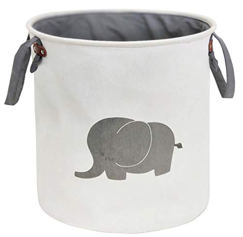 HIYAGON Storage Baskets,Cotton foldable round Home organizer Bin for Baby Nursery,Toys,Laundry,Baby clothing,Gift…